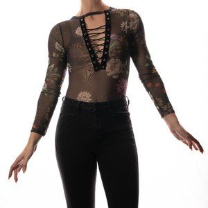 Missguided Sheer Floral Bodysuit